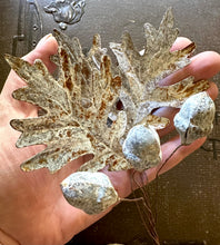 Load image into Gallery viewer, Rusted Acorn and Oak Spray - Rustic Fall Aged Metal Leaves
