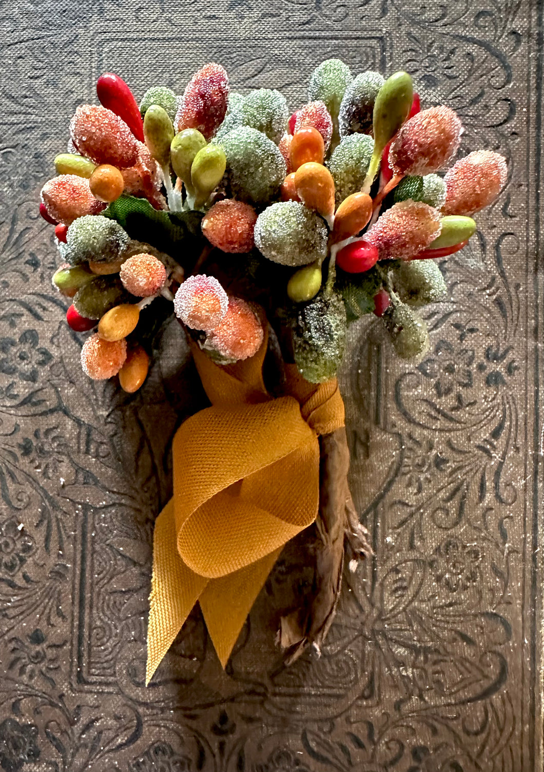 Harvest Sugared Stamens Burnt Orange and Gold Autumn Millinery Stamen Bundle
