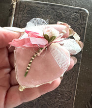 Load image into Gallery viewer, Ballet Pink Silk Velvet Small Valentine Heart Token
