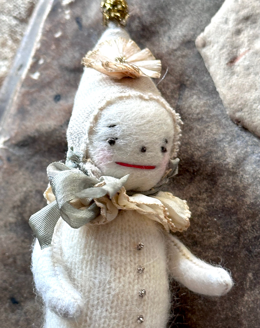 Snowbaby in Linen Cap 12 Days of Christmas