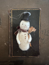 Load image into Gallery viewer, Snowman Ornament with Tiny Broom 12 Days of Christmas
