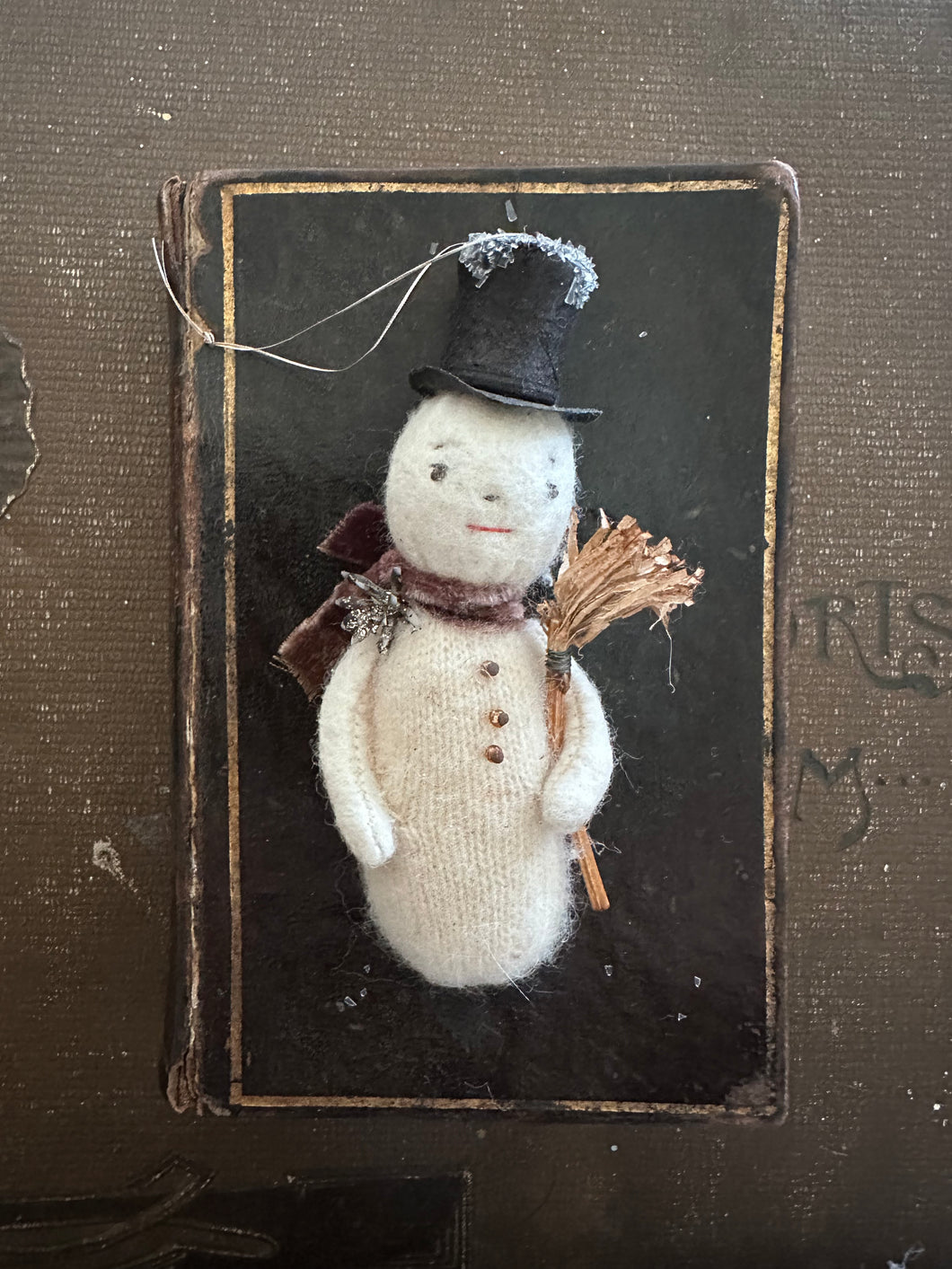 Snowman Ornament with Tiny Broom 12 Days of Christmas