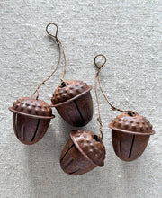 Load image into Gallery viewer, Rusted Acorn Jingle Bell Ornaments
