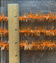 Load image into Gallery viewer, Orange Icicle Tinsel Trim - 12 Feet Tiny Halloween Garland
