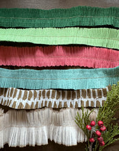 Load image into Gallery viewer, 2024 Peppermint Patty Christmas Collection of Vintage Crepe Paper Ruffles 12 Days of Christmas
