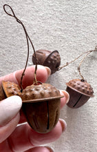 Load image into Gallery viewer, Rusted Acorn Jingle Bell Ornaments
