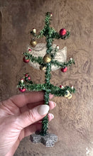 Load image into Gallery viewer, Favorite Miniature Green Tinsel Tree - 8 Inch Tall Retro Christmas
