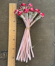 Load image into Gallery viewer, Mini Spring Toadstools on Pink Chenille Stems
