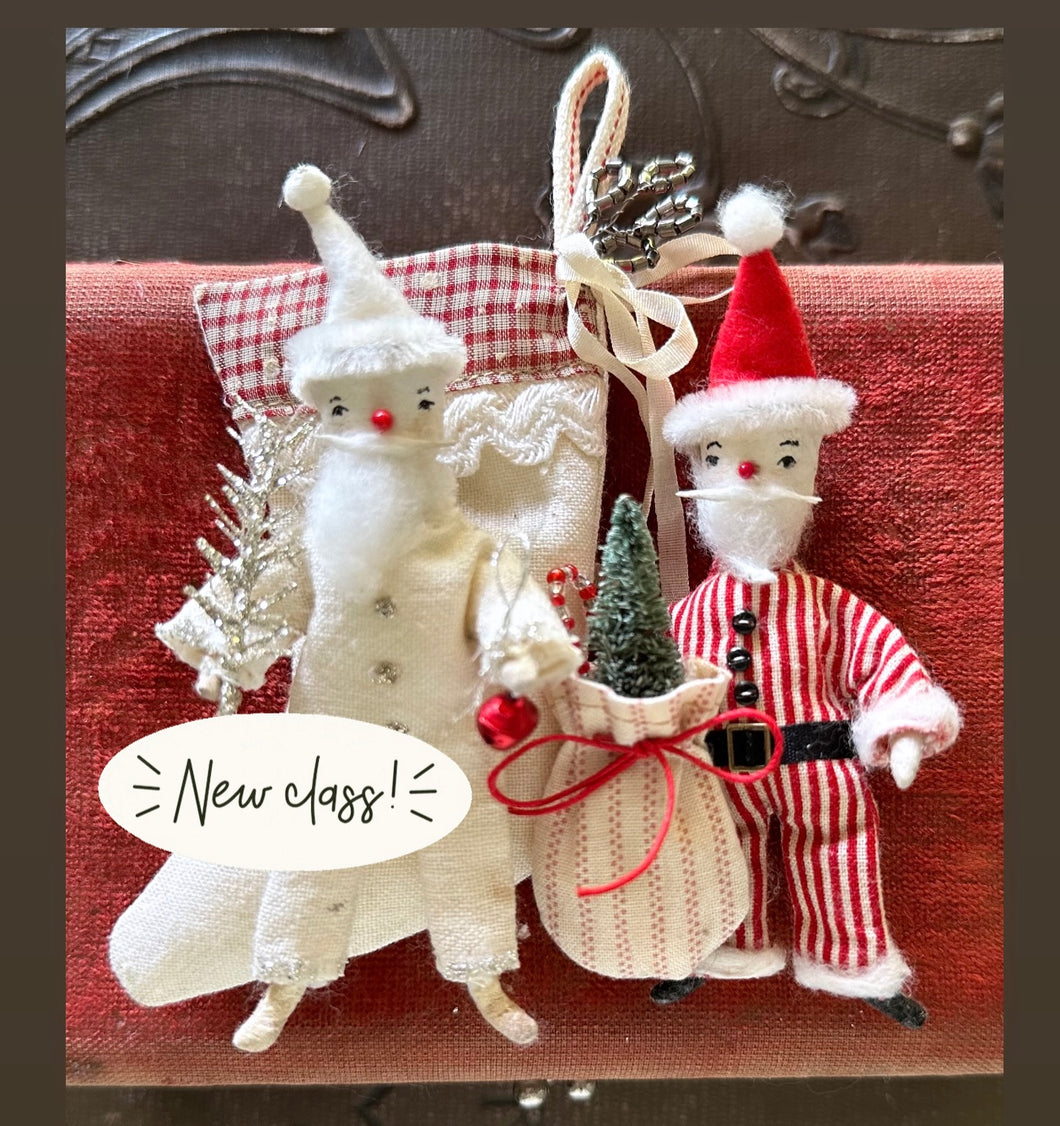 Holiday Spun Cotton Santa Online Class and Kit