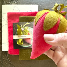 Load image into Gallery viewer, Vintage Velvet Strawberry Making Class and Kit PREORDER with Big Beautiful Strawberry Thank You Gift

