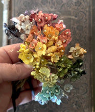 Load image into Gallery viewer, RESERVED for TONYA Autumn Twilight Collection Hand Dyed Tiny Flower Posy - Vintage Style Forget Me Not Flowers for Display and Crafting
