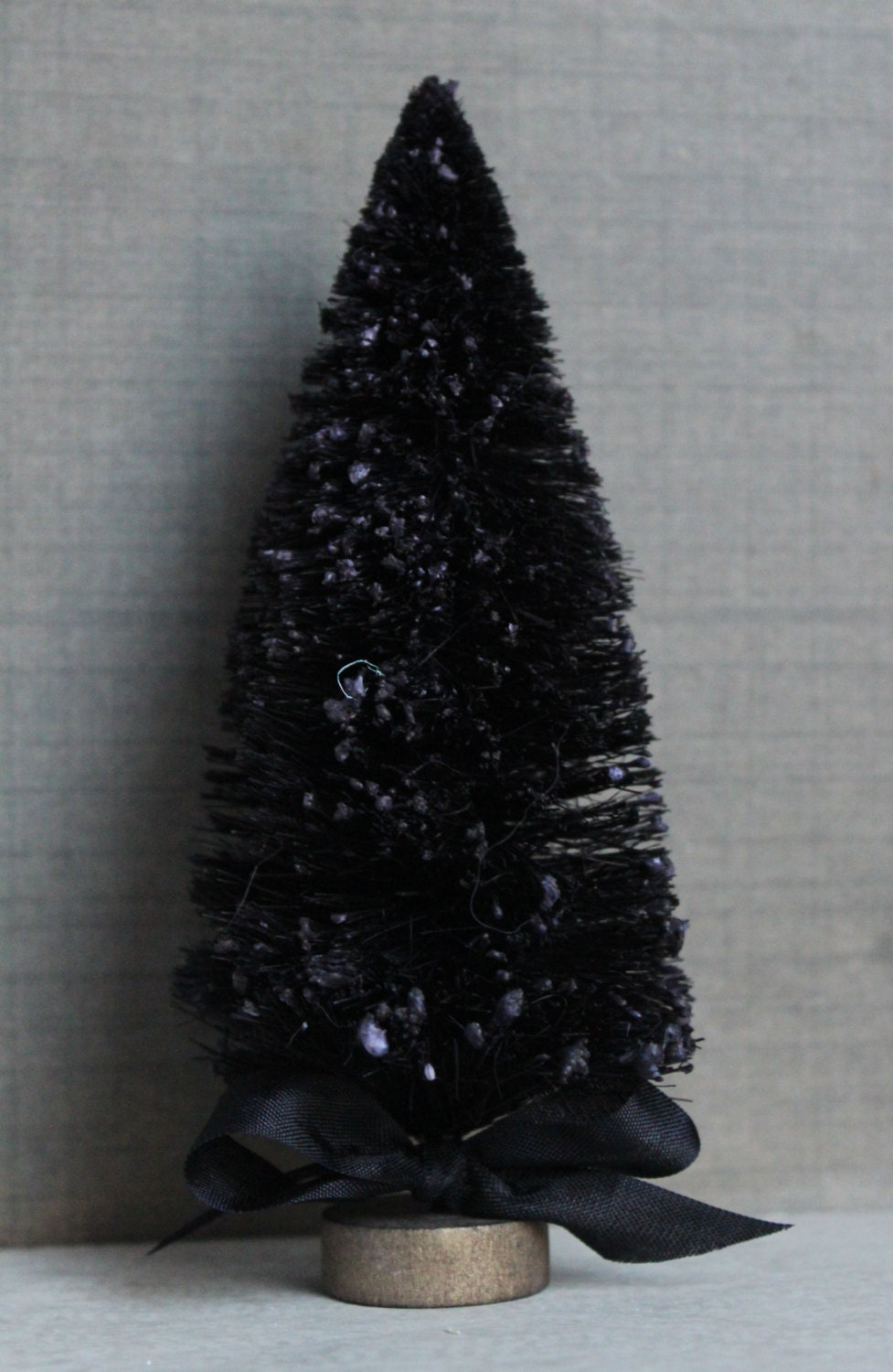 6 Inch Dyed Black Halloween Bottle Brush Tree Decoration