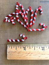 Load image into Gallery viewer, 8 Miniature Holiday Candy Cane Decorations
