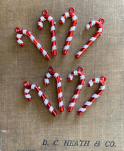 Load image into Gallery viewer, 8 Miniature Holiday Candy Cane Decorations
