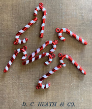 Load image into Gallery viewer, 8 Miniature Holiday Candy Cane Decorations
