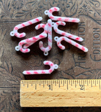 Load image into Gallery viewer, 8 Miniature Glitter Holiday Candy Canes
