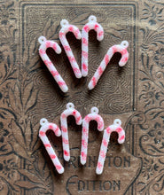 Load image into Gallery viewer, 8 Miniature Glitter Holiday Candy Canes
