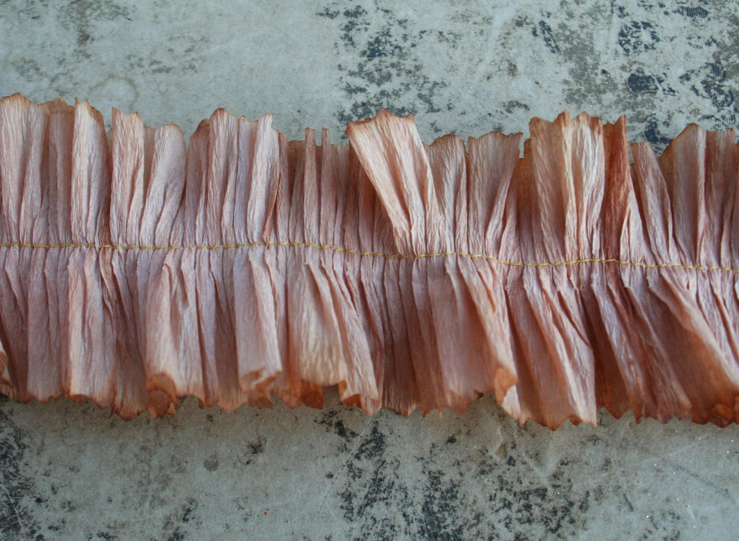 Nude Pink Crepe Paper Ruffles - Pink Blush Neutral Ruffled Paper Trim - 2 Inch Wide Handmade Crepe Paper Garland - Romantic Wedding Garland