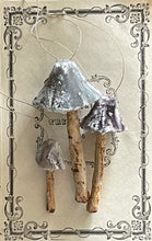 Load image into Gallery viewer, Silver Gray Velvet Mushrooms Made to Order Holiday Decorations
